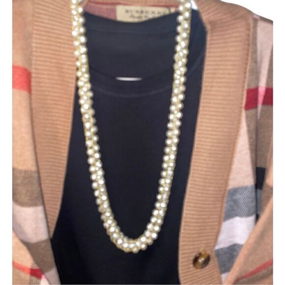 Vintage 1950’s Faux Moon Pearl Crochet Necklace - Picture 5 of 13